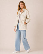 Women's Utility Jacket with Drawstring Waist