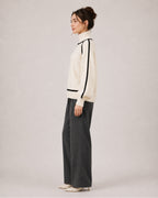 Women's Oversized Turtleneck Jumper with Contrast Trim