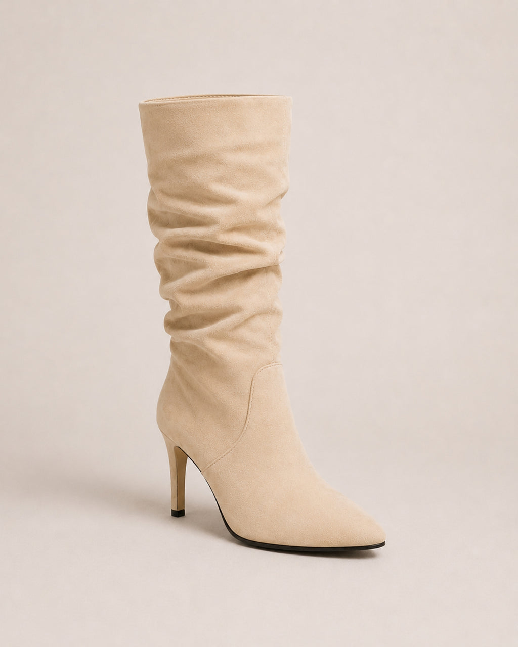 Women's Slouch Knee High Boots with High Heel