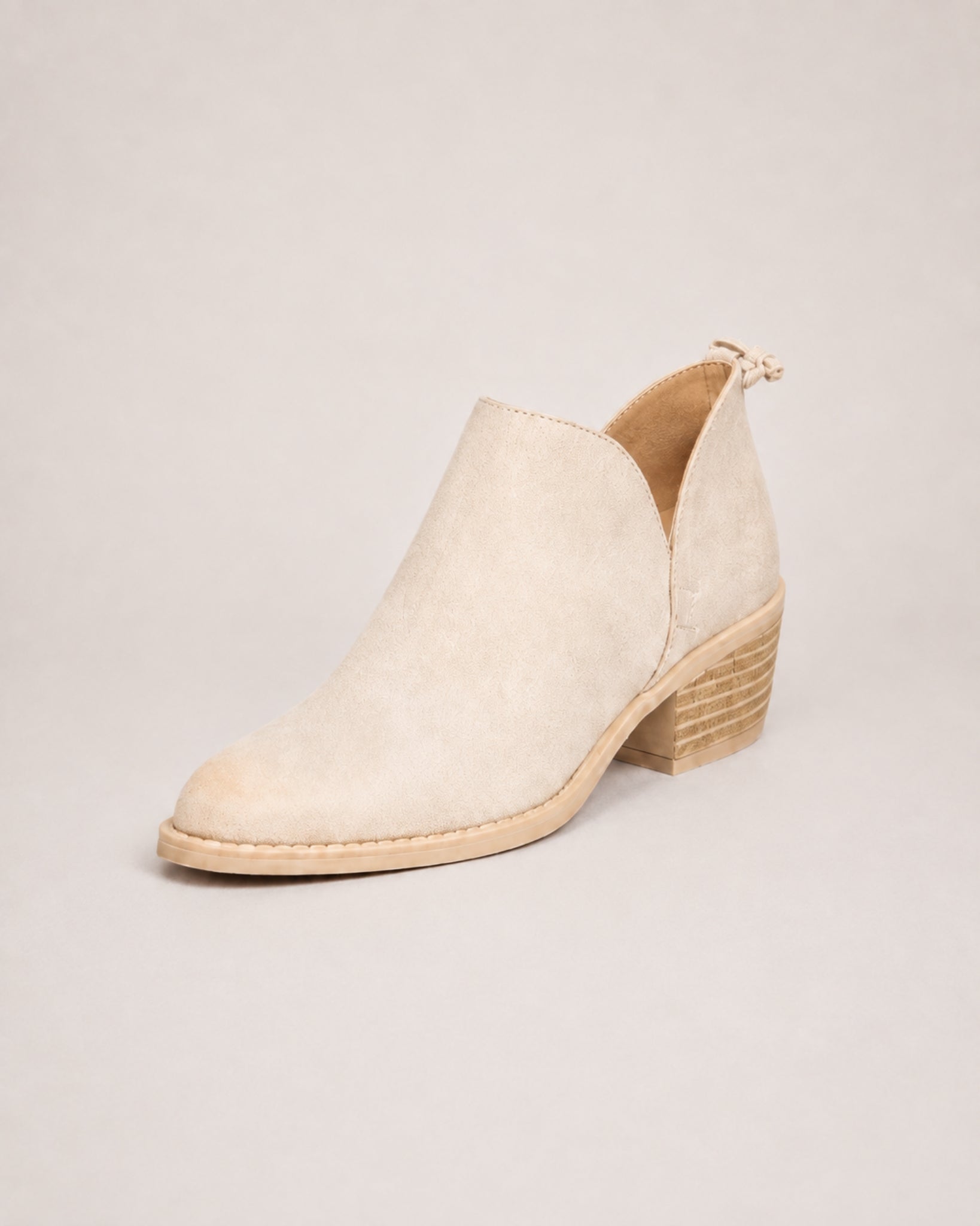 Women's Ankle Boots Low Block Heel Slip On Style