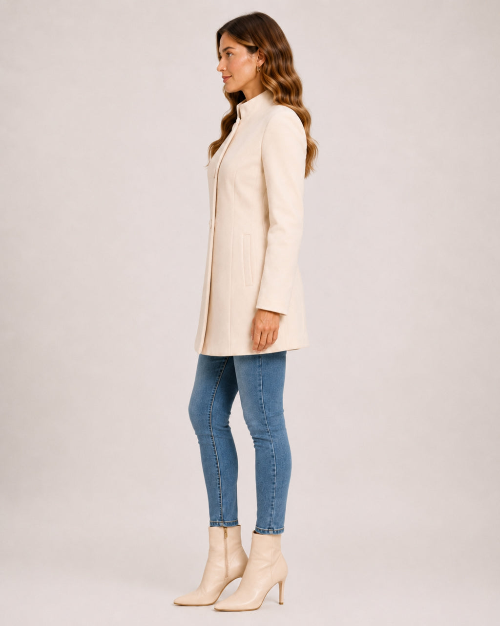 Women's Stand-Collar Longline Blazer