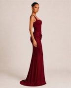 Women's Corset Bodycon Maxi Dress with Square Neck