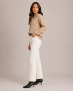 Women's Button-Up Knitted Cardigan with Collar
