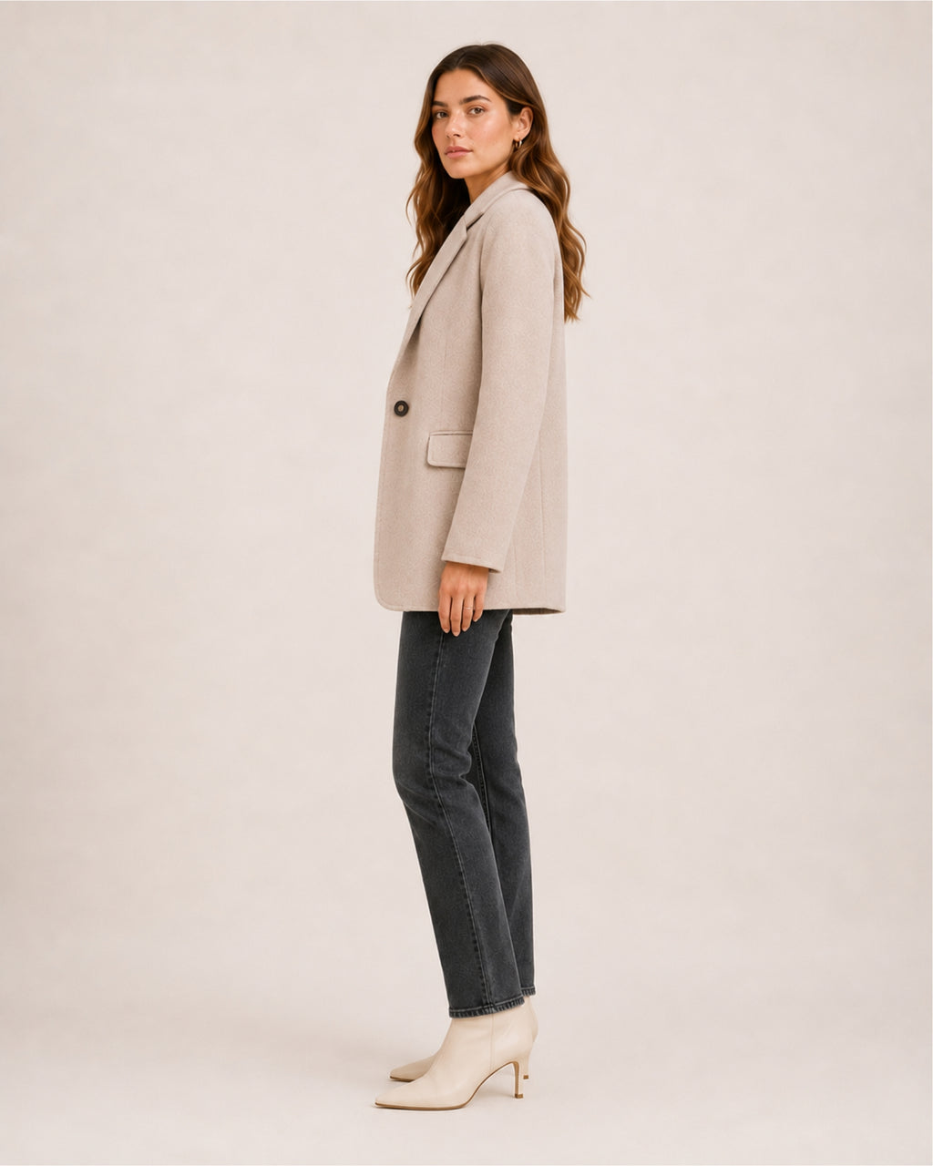 Women's Casual Blazer with Single Button