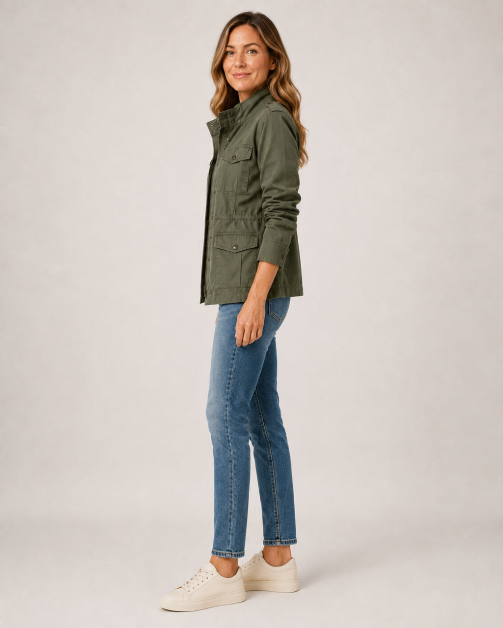 Women's Utility Jacket Lightweight Zip Front Style