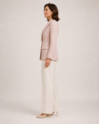 Women's Tweed Blazer Double Breasted Tailored Jacket