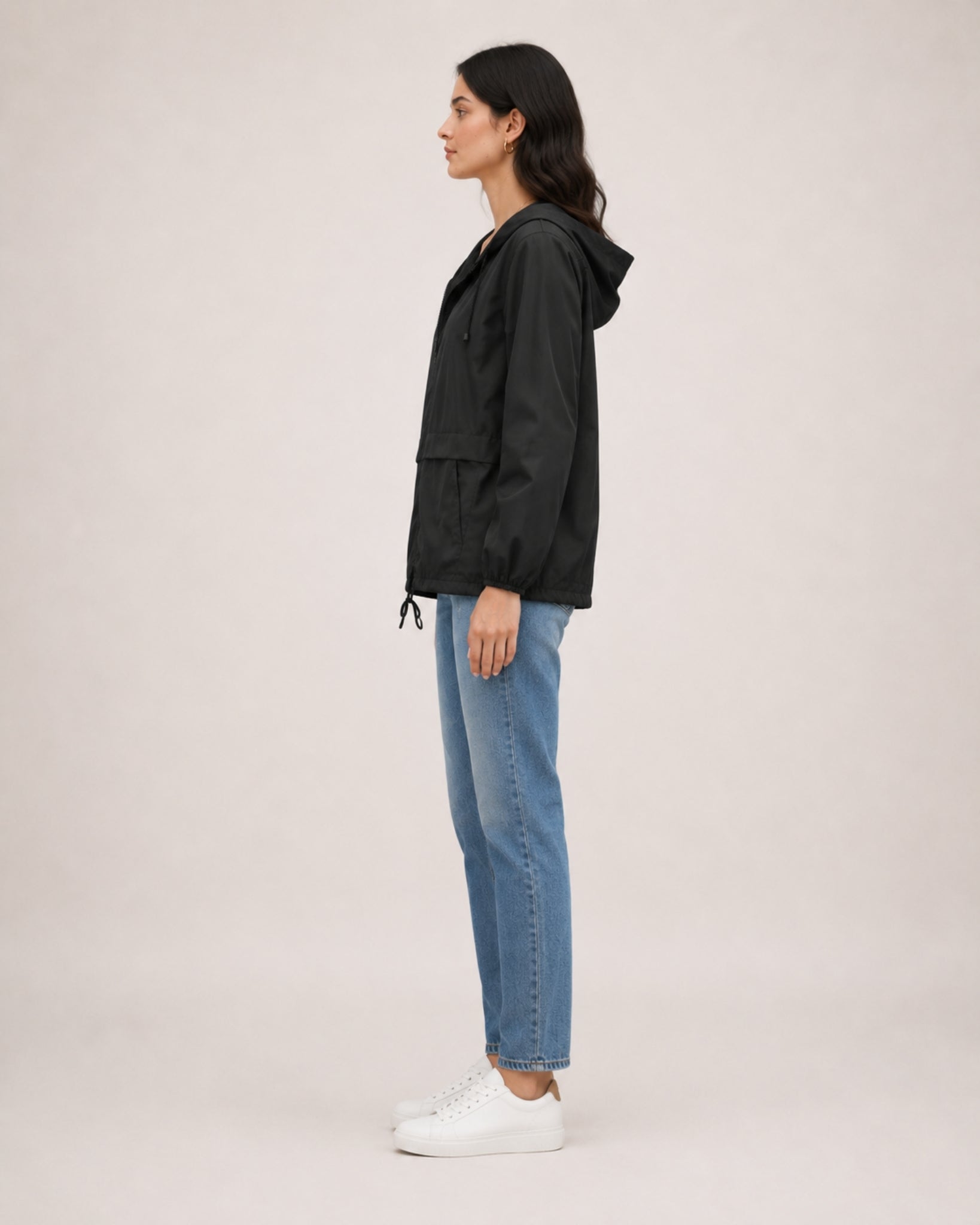 Women's Waterproof Jacket Lightweight Hooded Utility Style