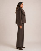 Women's Brown Faux Fur Jacket – Cropped Fur Jacket