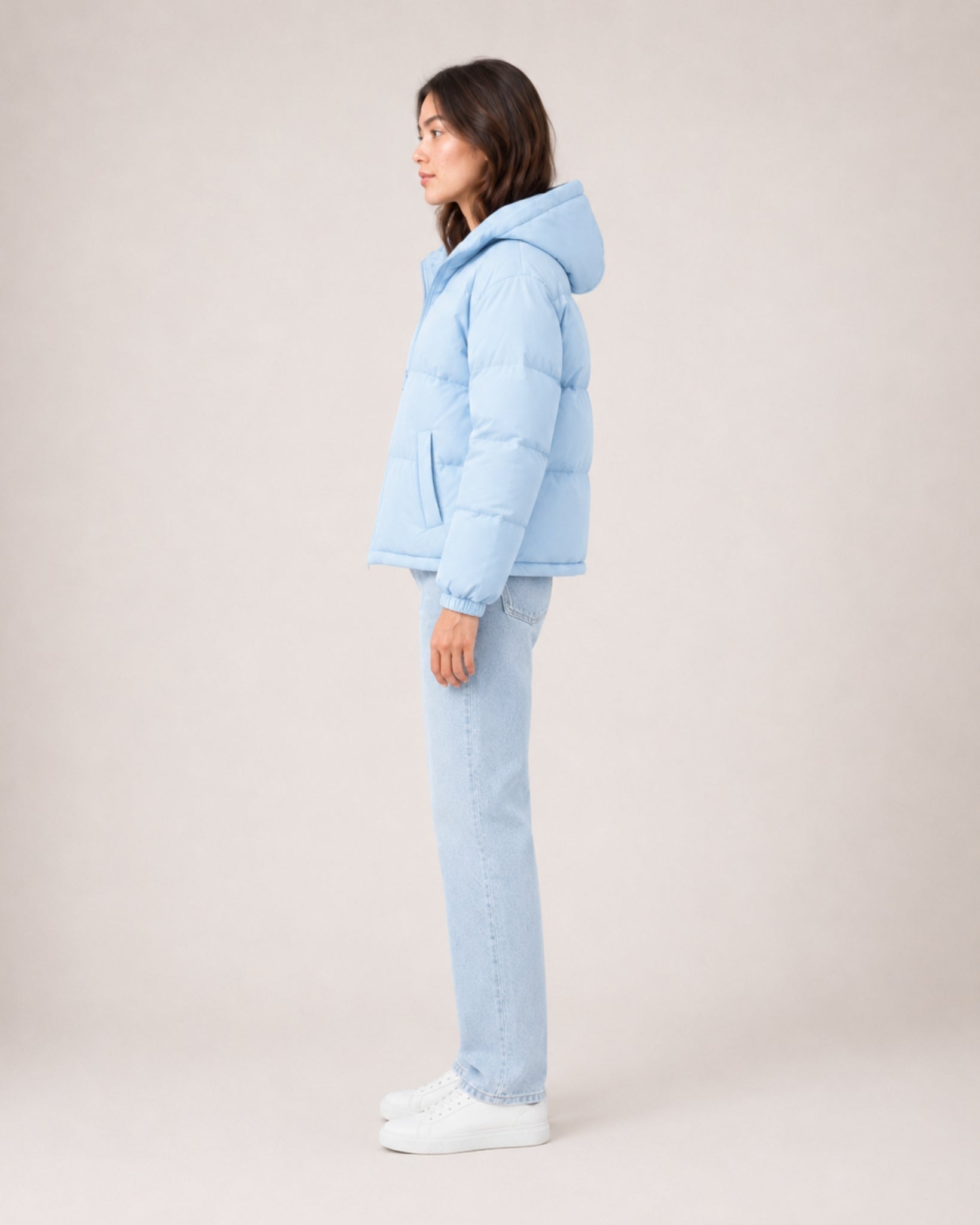 Women's Hooded Puffer Jacket – Warm Padded Zip-Up Coat