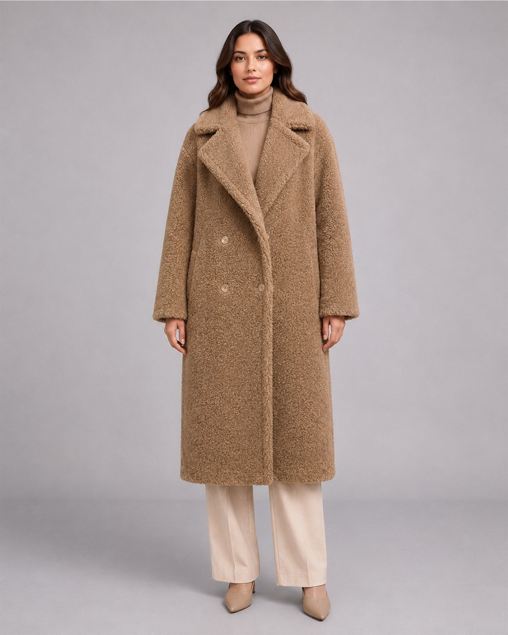 Women's Long Teddy Coat – Oversized Borg Winter Coat