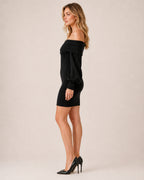 Women's Off-Shoulder Knitted Mini Dress