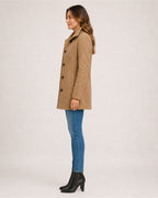 Women's Single-Breasted Mid-Length Coat with Pockets