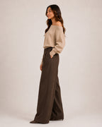 Women's Off Shoulder Knitted Jumper – Relaxed Asymmetric Knit