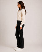 Women's Cropped Zip-Up Cardigan with Contrast Collar