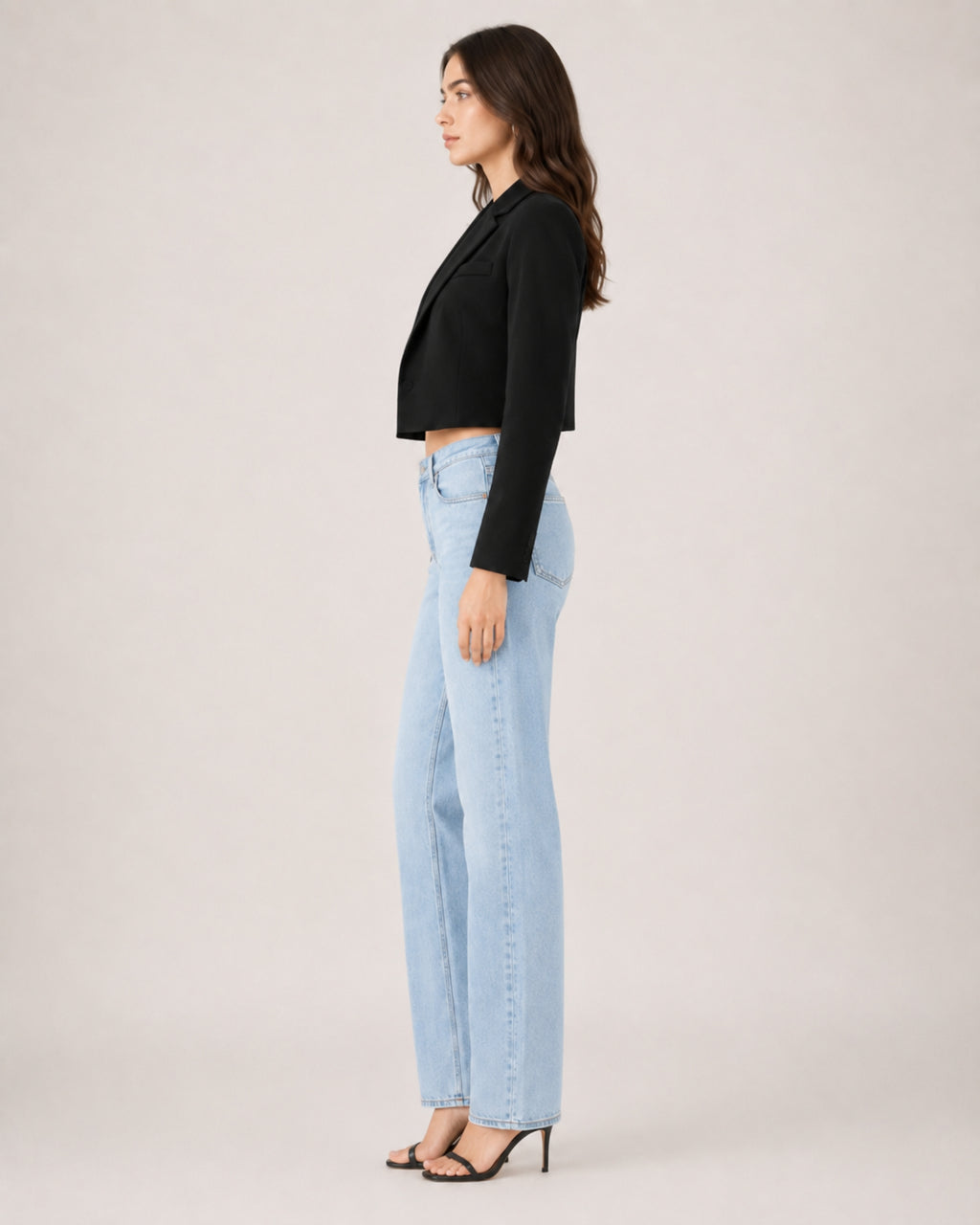 Women's Cropped Blazer and Long Sleeves