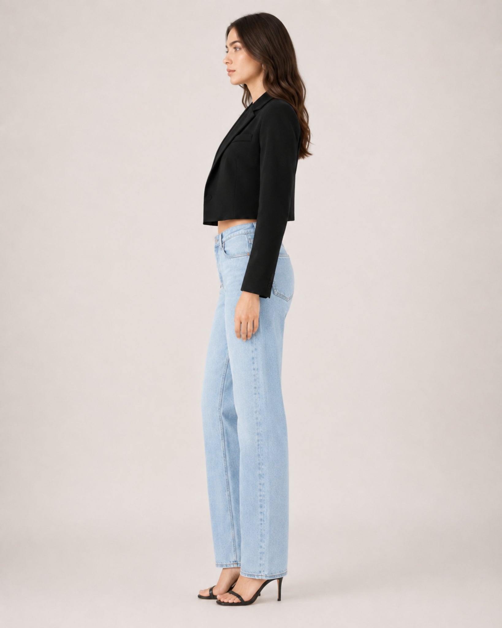 Women's Cropped Blazer and Long Sleeves