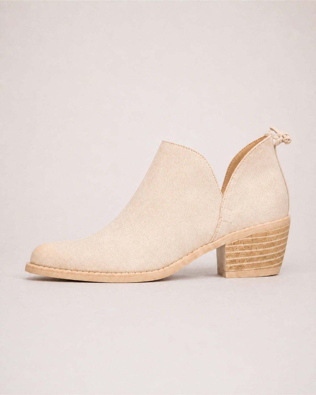 Women's Ankle Boots Low Block Heel Slip On Style