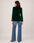 Women's Velvet Blazer Tailored Single Breasted Style