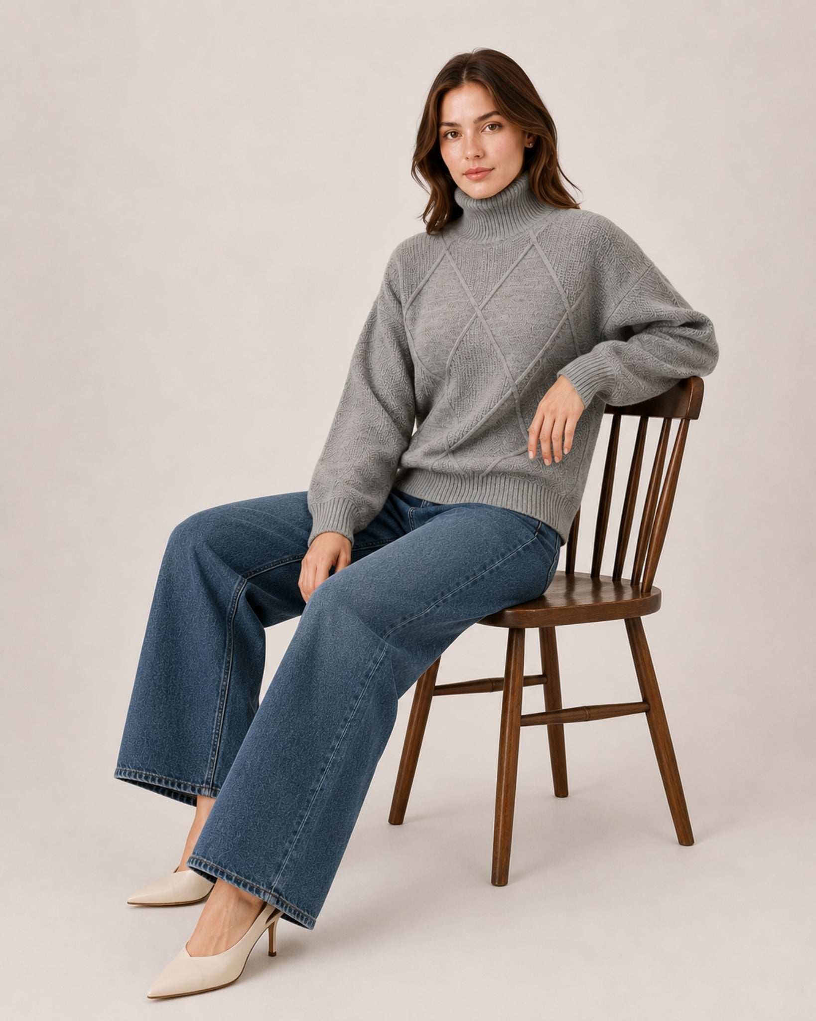 Women's Oversized Turtleneck Jumper