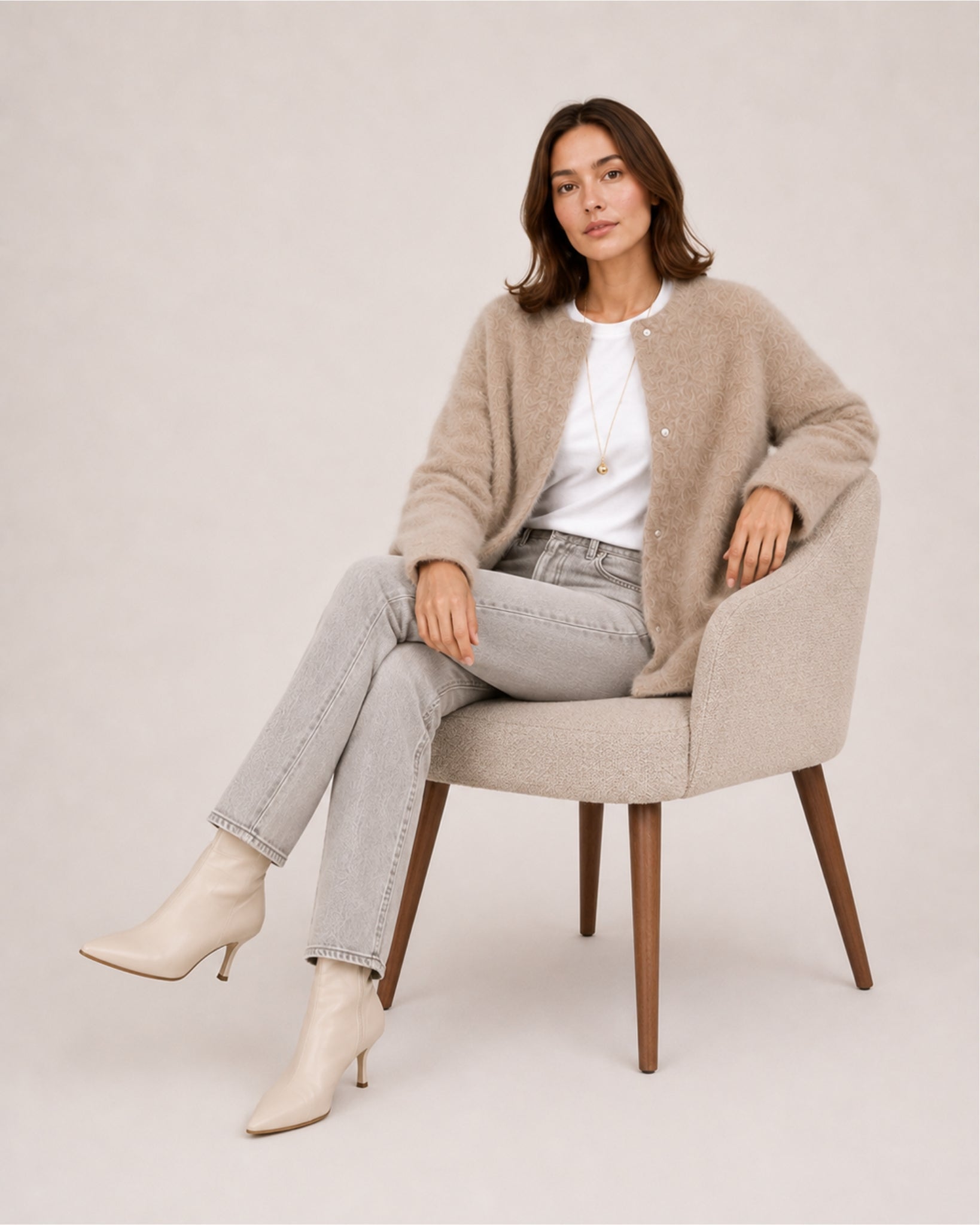 Women's Long Cardigan with Button Front
