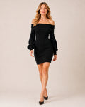 Women's Off-Shoulder Knitted Mini Dress