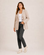Women's Casual Blazer with Single Button