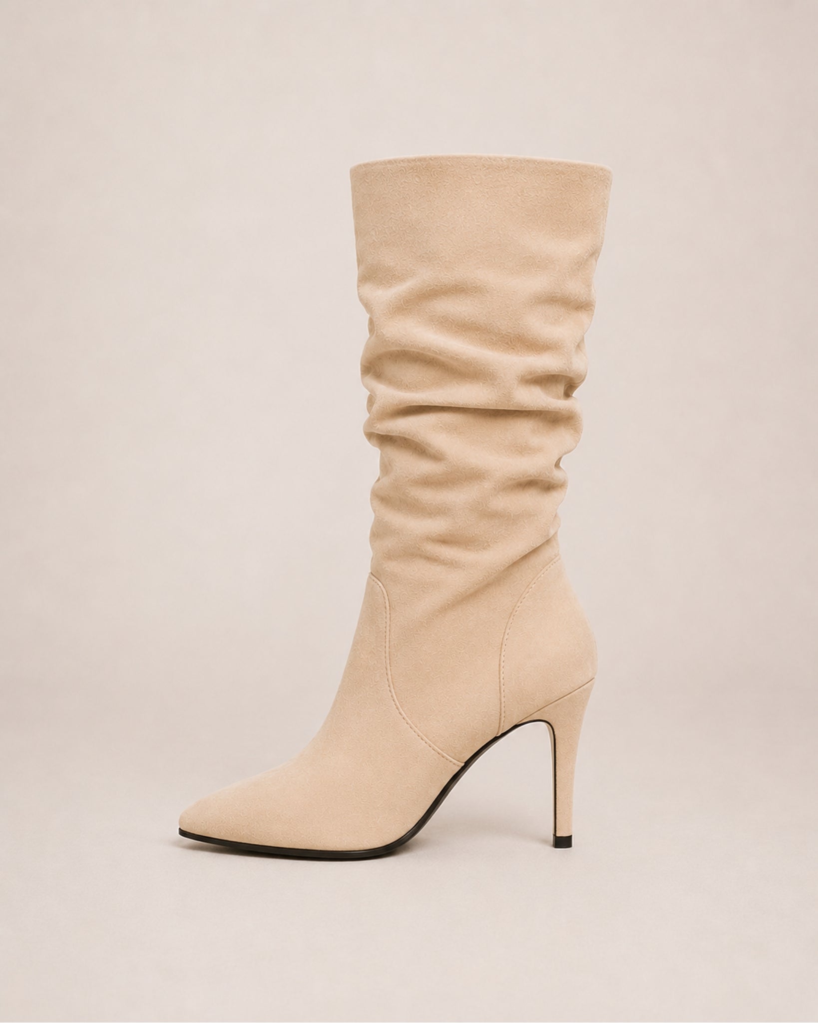 Women's Slouch Knee High Boots with High Heel