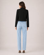 Women's Cropped Blazer and Long Sleeves