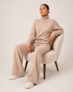 Women's Knitted Co-Ord Set with Wide Leg Trousers