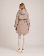 Women's Hooded Parka Coat with Adjustable Waist