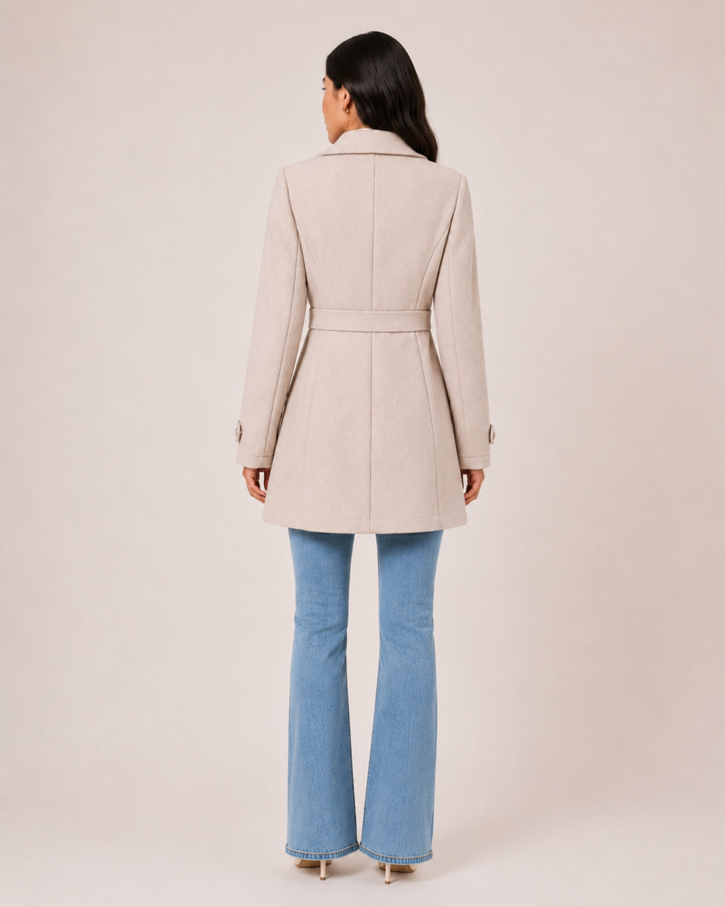 Women's Mid-Length Trench Coat – Tailored Button-Front Lightweight Coat