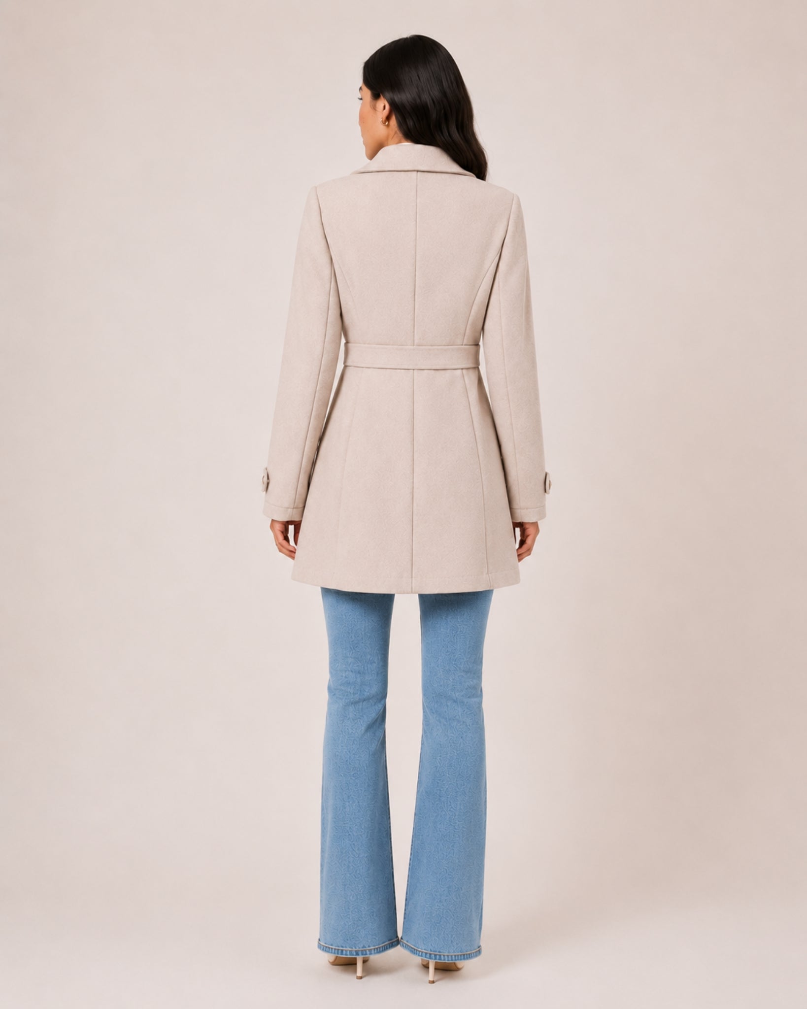 Women's Mid-Length Trench Coat – Tailored Button-Front Lightweight Coat