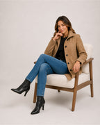 Women's Single-Breasted Mid-Length Coat with Pockets
