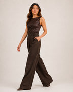 Women's High Waisted Wide Leg Trousers – Pleated Tailored Trousers