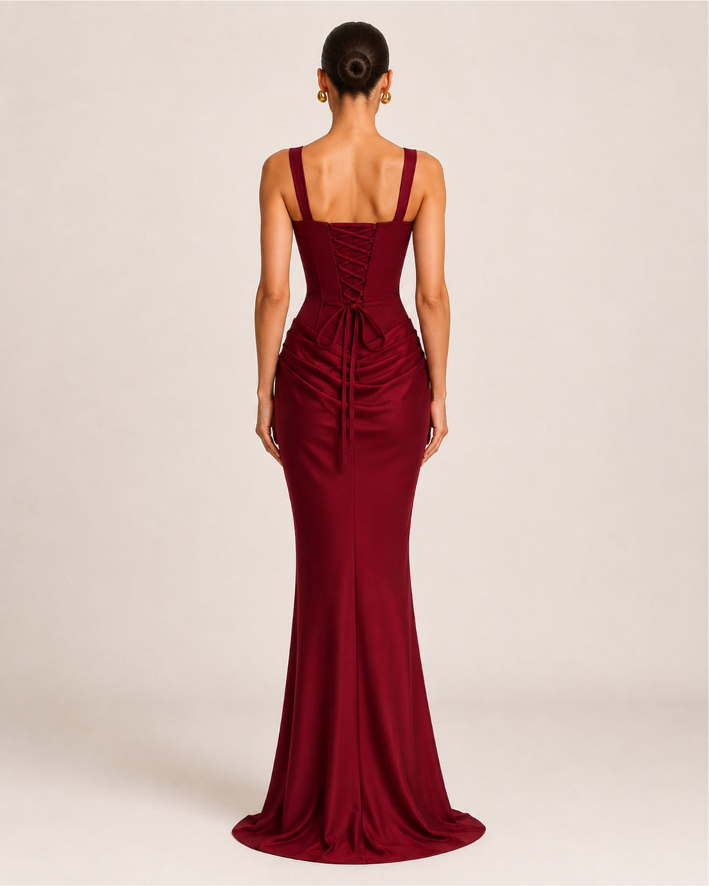 Women's Corset Bodycon Maxi Dress with Square Neck