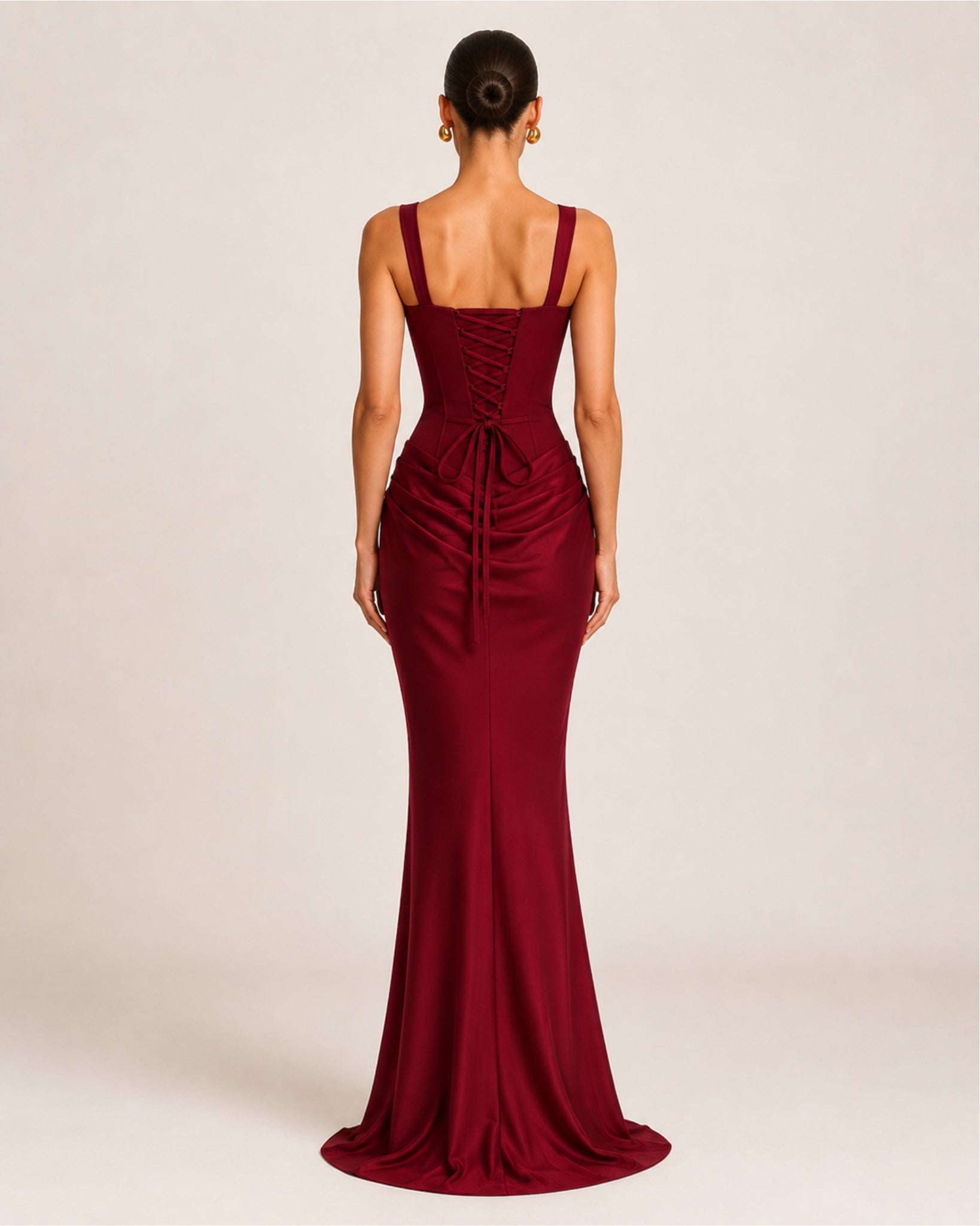 Women's Corset Bodycon Maxi Dress with Square Neck