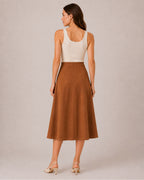Women's Faux Suede A-Line Midi Skirt