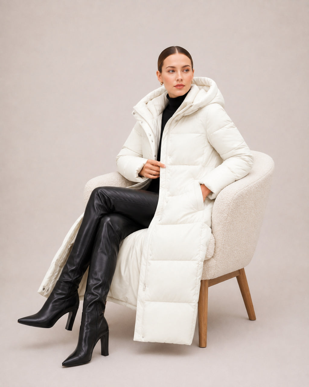 Women's Long Hooded Puffer Coat