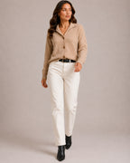 Women's Button-Up Knitted Cardigan with Collar