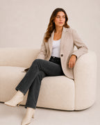 Women's Casual Blazer with Single Button