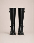 Women's Knee High Riding Boots with Buckle Detail
