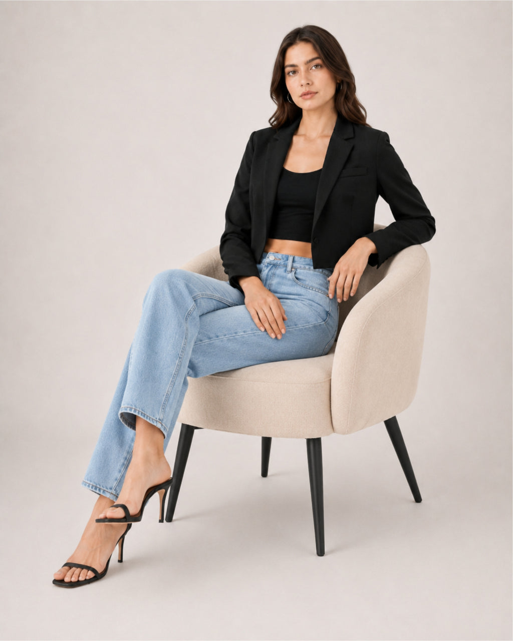 Women's Cropped Blazer and Long Sleeves