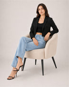 Women's Cropped Blazer and Long Sleeves