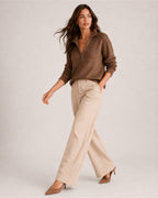 Women's Quarter-Zip Knitted Jumper with Relaxed Fit