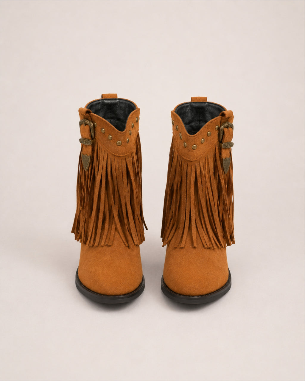 Women's Fringe Cowboy Boots Suede Ankle Style