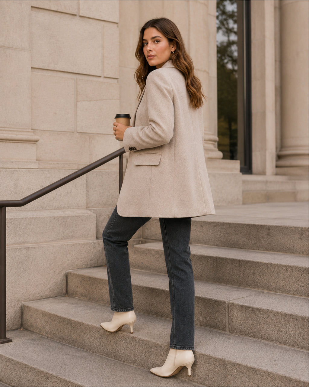 Women's Casual Blazer with Single Button