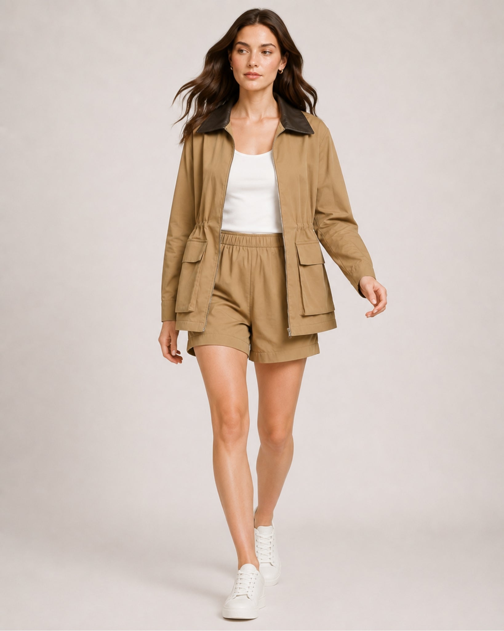 Women's Barn Jacket with Contrast Collar