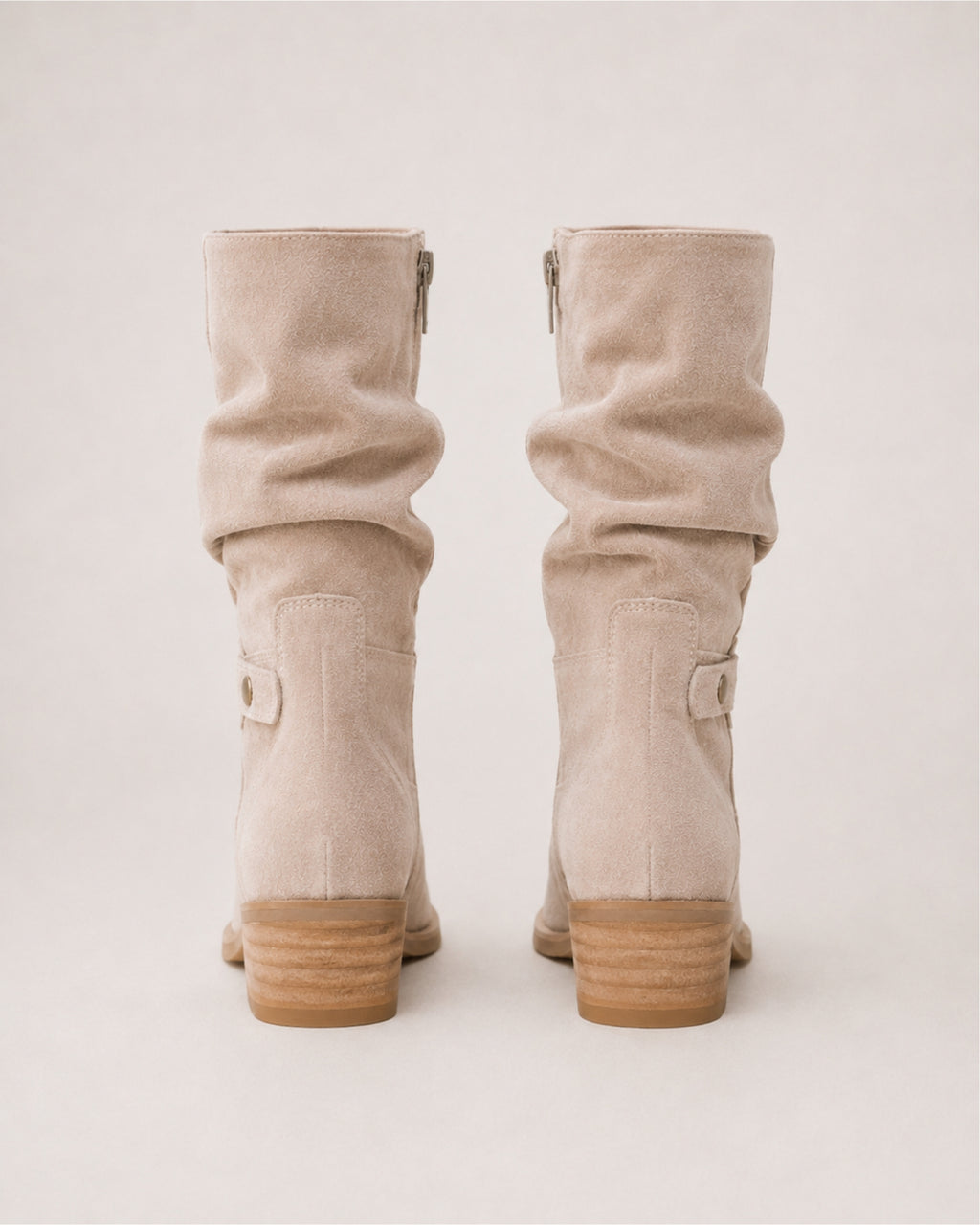 Women's Suede Slouch Boots Ankle Length Buckle Style