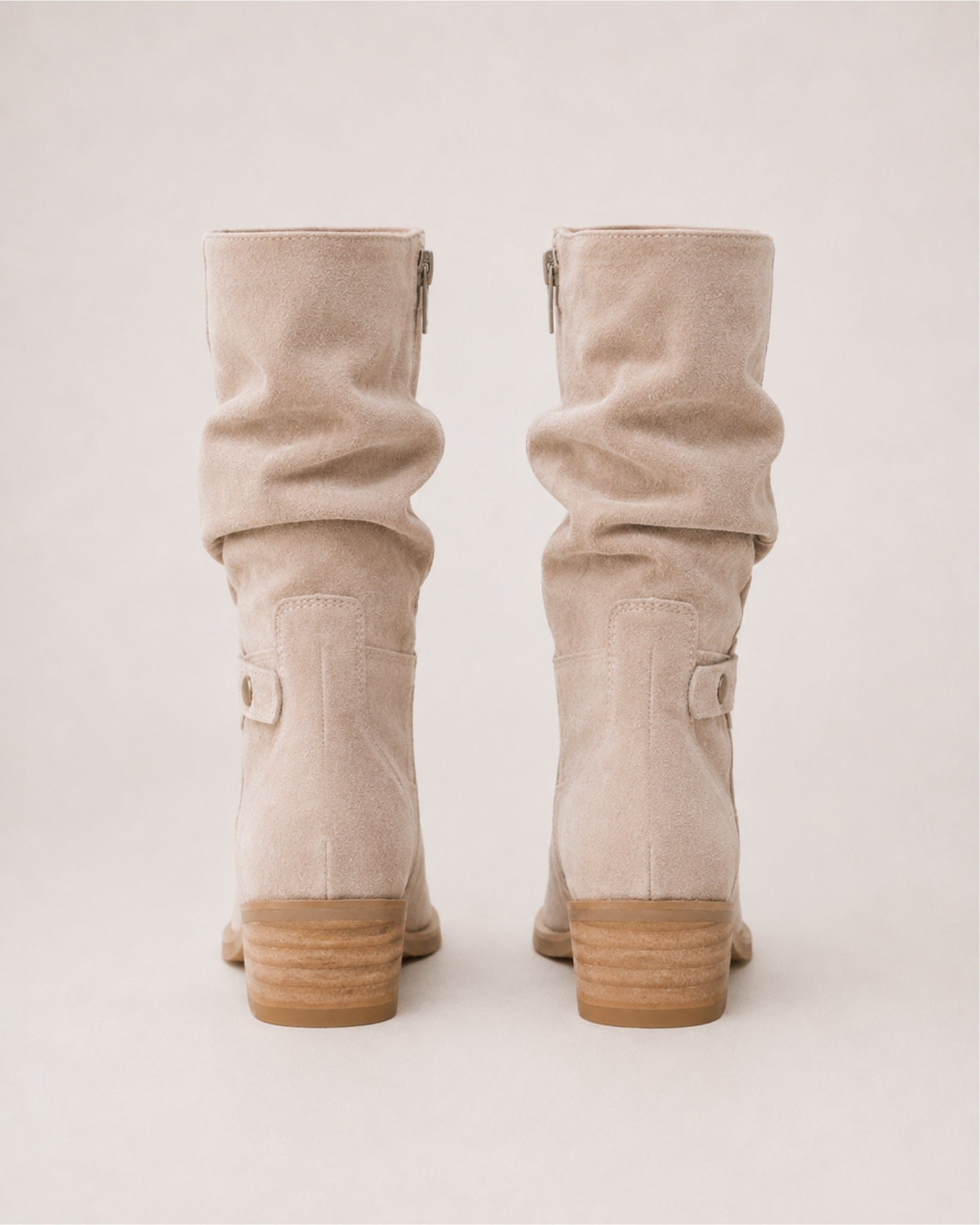 Women's Suede Slouch Boots Ankle Length Buckle Style
