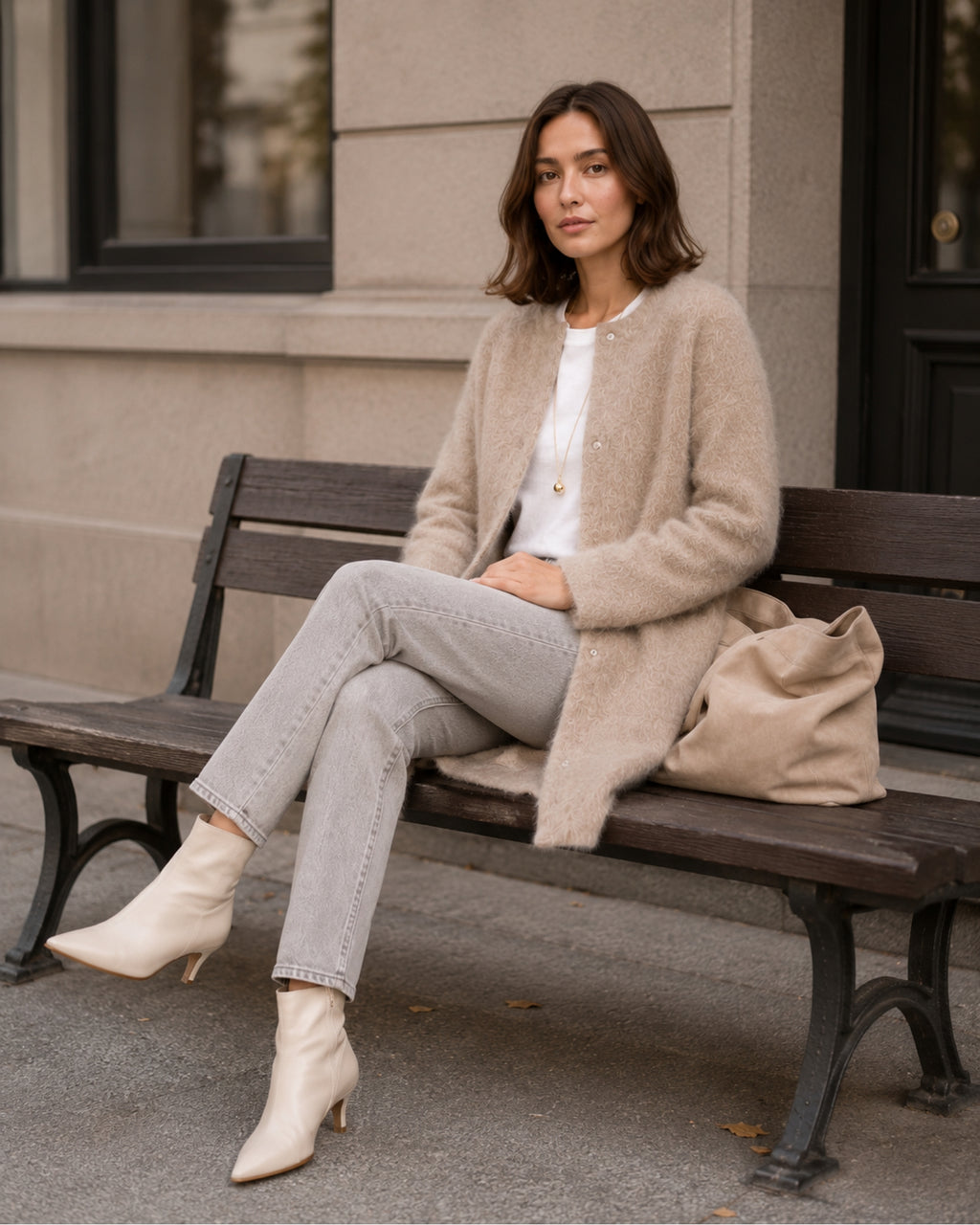 Women's Long Cardigan with Button Front